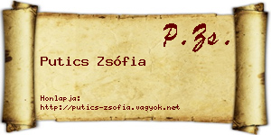 Putics Zsófia névjegykártya